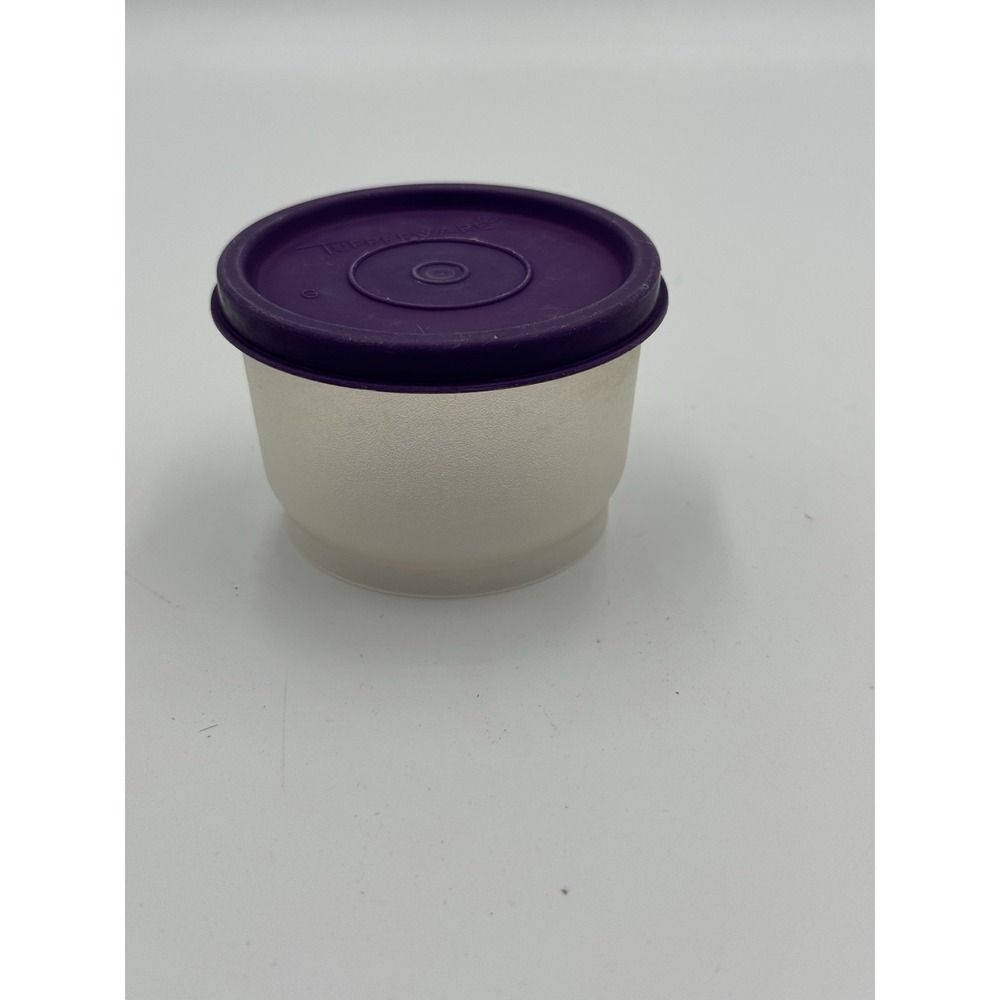 Tupperware Clear Snack Container With Purple Lid